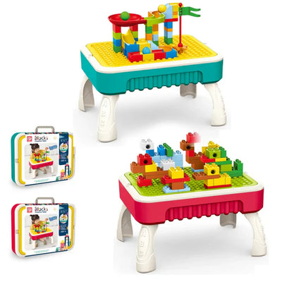 Kids Blocks Creative Table Building Set – Educational Construction Play Table with Blocks & Marble Run (3+ Years)