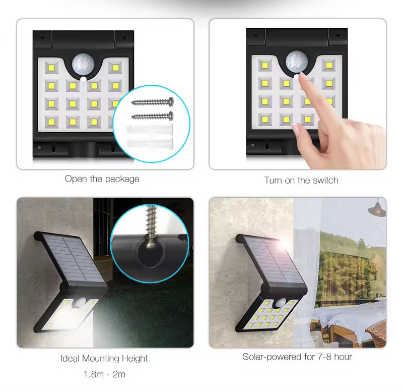 MTech Solar Powered LED Wall Light