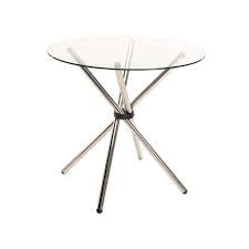 MFurn Round Table+Four Eames Style Chairs ,Glass Table Top Dining 5pc Set