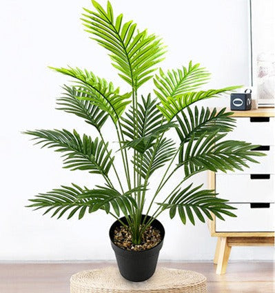 Artificial Plants, Fake Palm Tree, Pre Potted Faux Greenry Tree for Home Decor Office House Living Room Indoor Outdoor 1.2M