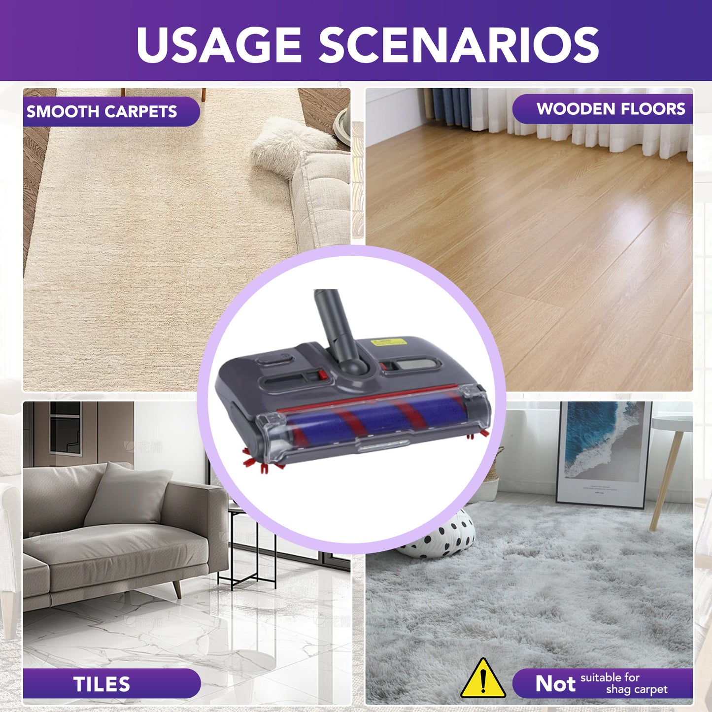 MHOME Cordless Electric Sweeper – 360° Rotating Brush, LED Light, Lightweight Floor & Carpet Cleaner