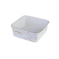 MHome Marble Ceramic Serving Bowl with Wooden Base