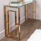 MFurn Gold Contemporary Clear Glass Console Display Table