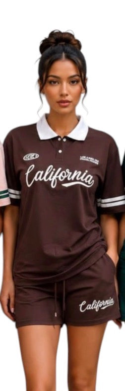 Ladies Trendy “California” T’s & Short Set 2pc