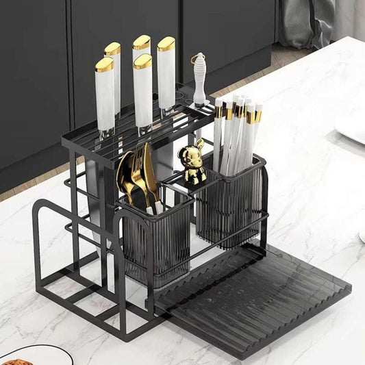MHome Kitchen Knife & Utensil Holder Rack – Multi-Functional Storage Organizer