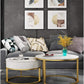 MFurn Living Room End Tables, Firm Durable Sofa Tables Office Living Room Decoration Nesting Tables White Marble/Wrought Iron Frame