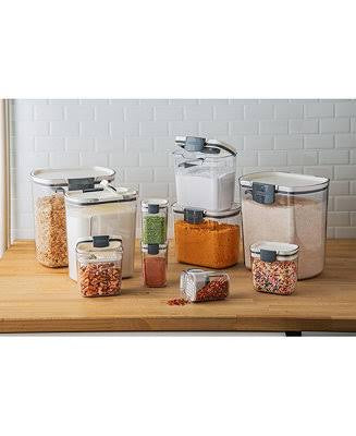 MHome Baker's Airtight Kitchen Storage Canister Container Set for Flour, Sugar & More, Keeps Ingredients Fresh, with Accessories 6pc