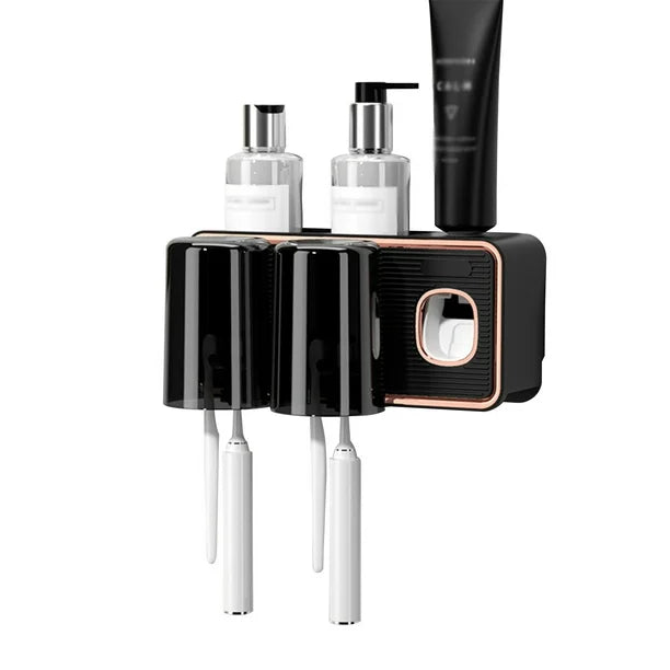 MHome Toothbrush Holders For Bathrooms, Toothbrush Wall Mounted Dispenser，With Toothbrush Cup,Tray Toothpaste Dispenser