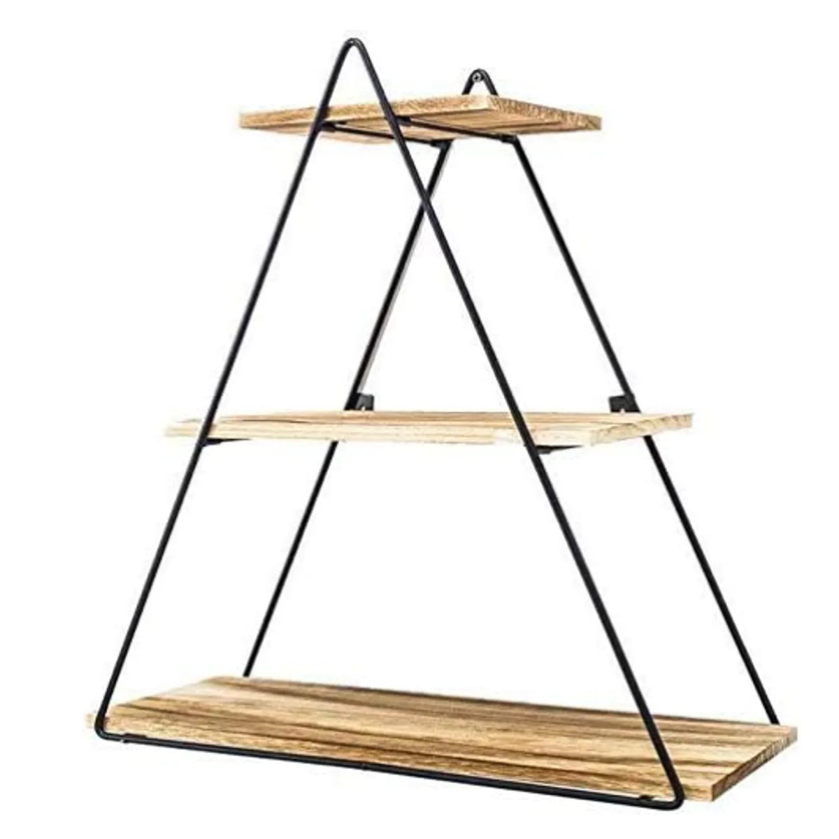 MHome Decorative Triangular Shelf with 3 Levels in Iron and Wood