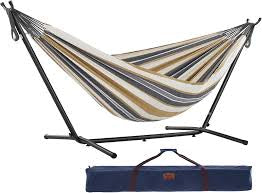 MHome 2-Person Hammock With Stand Brazilian-Style Outdoor Indoor