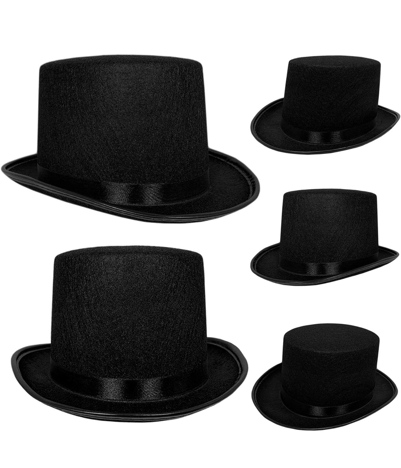 Top Hat Black Felt | One Size Magician Hat Costume |Dress Up Party- Available in Black & Green