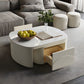 MFurn 
Extendable Coffee Table for Living Room,with 2 Storage Stools and 2 Drawers, White.