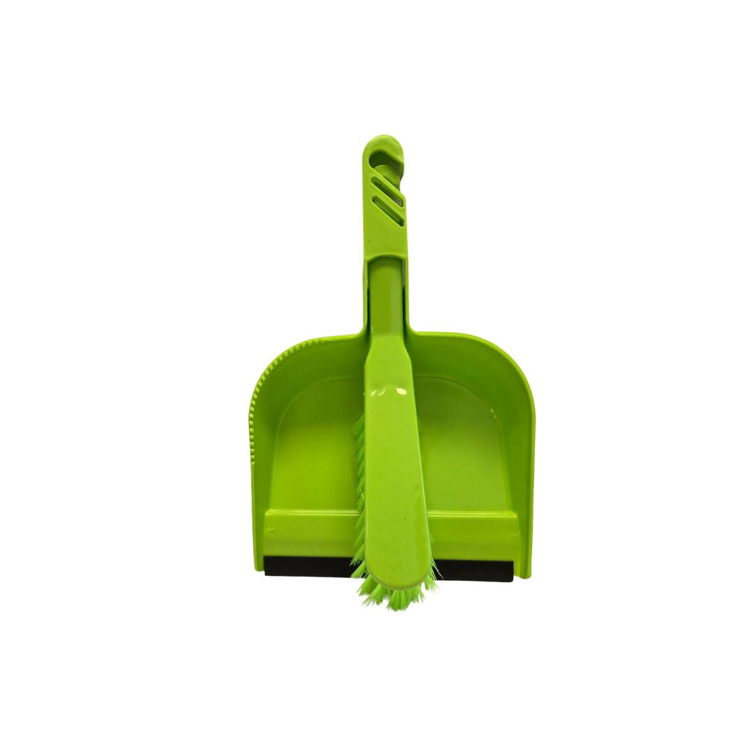 MHome CleanSweep Dustpan And Broom Set With Angled Head And Rubber Lip