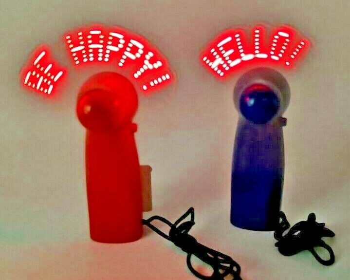 Pre-Programmed Mini Fan with LED Message Fan.