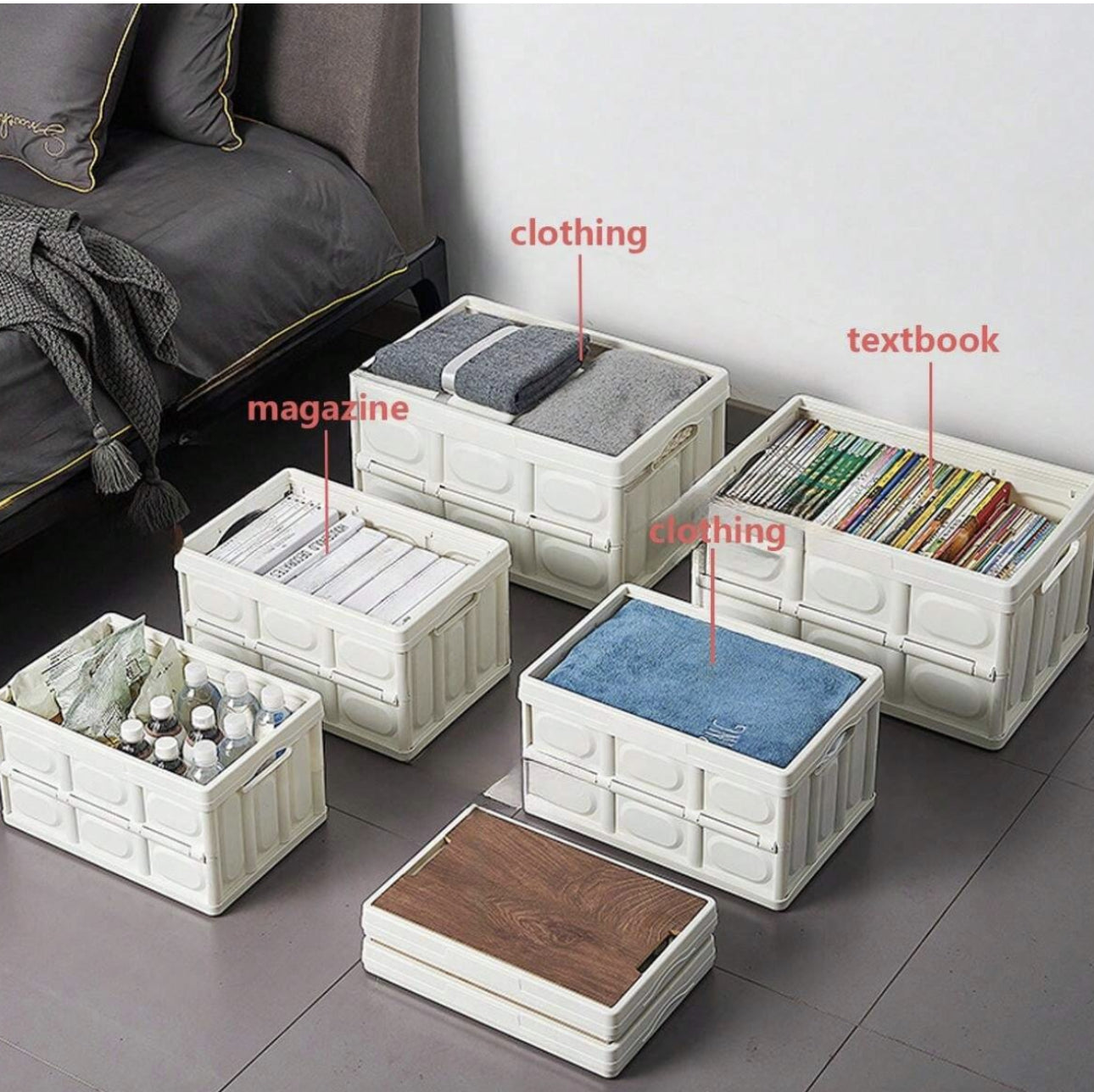 MHome Multifunctional Foldable & Stackable Storage Box