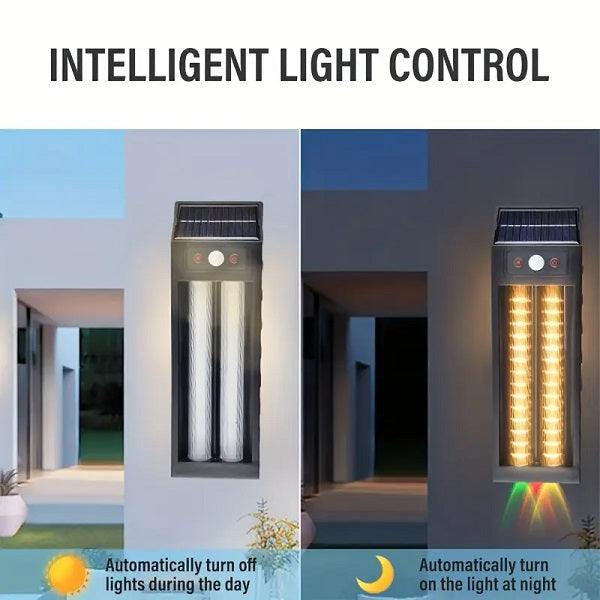 MTech Solar Powered Sensor Double Wall Light With Hanging Hook 1200mah Battery 18W 2pc