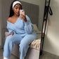 Ladies Cozy Knit Two-Piece Set