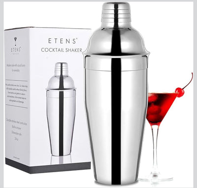 MHome Cocktail Shaker, 24 Martini Shaker Drink Mixer with Built-in Strainer for Bartending – Stainless Steel Bartender Shaker Metal Margarita Mixer for Mixed Drinks 700ml