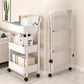 MHome 3-Tier Foldable Metal Kitchen Trolley – Utility Shelf on Wheels