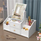 Mbeauty White Wooden Cosmetic Organiser With Drawers and Mirror