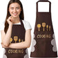 MHome Waterproof Kitchen Aprons for Women, Cooking Apron for Cooking, Baking, Chefs Apron with Pocket, Premium Aprons as a Gift for Mum, Wife, Girlfriend, Grandma-Various Colours