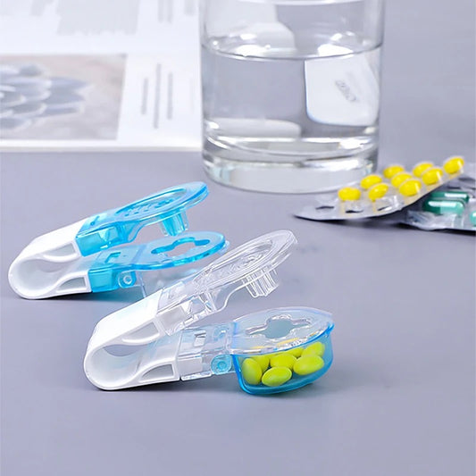 Portable Pill Taker, Travel Medicine Organizer, Tablets Pills Blister Pack Opener Tools, No Contact Easy to Take Medicine Out Tool, Pocket Pill Box Dispenser Pill Holders for Traveling