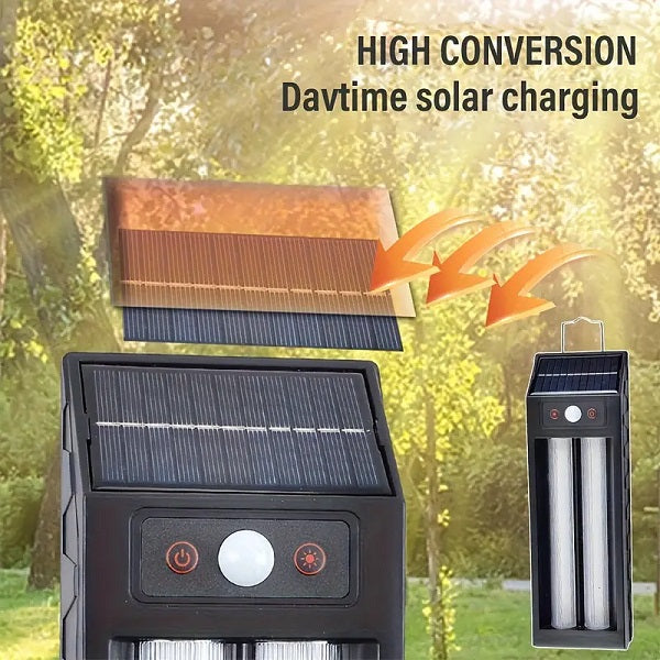MTech Solar Powered Sensor Double Wall Light With Hanging Hook 1200mah Battery 18W 2pc