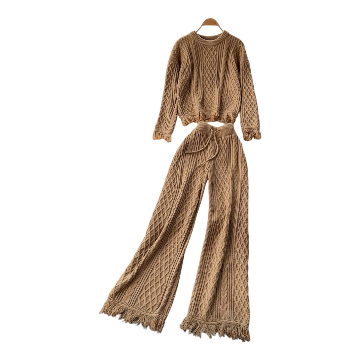 Ladies Korean Styled Knitted 2pc Pants & Top-Various Colours