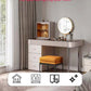 Nordic Style Modern Vanity Dresser With LED Mirror - Available In Brown or White Only PreOrder Sales Available!!!