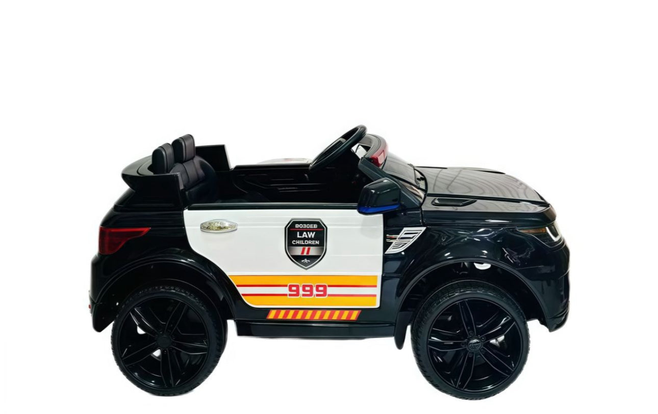 MTech Kids 12V Electric Police Car – Ride-On Toy with Dual Drive & Lights