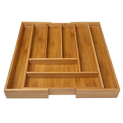MHome Expandable Bamboo Drawer Organizer