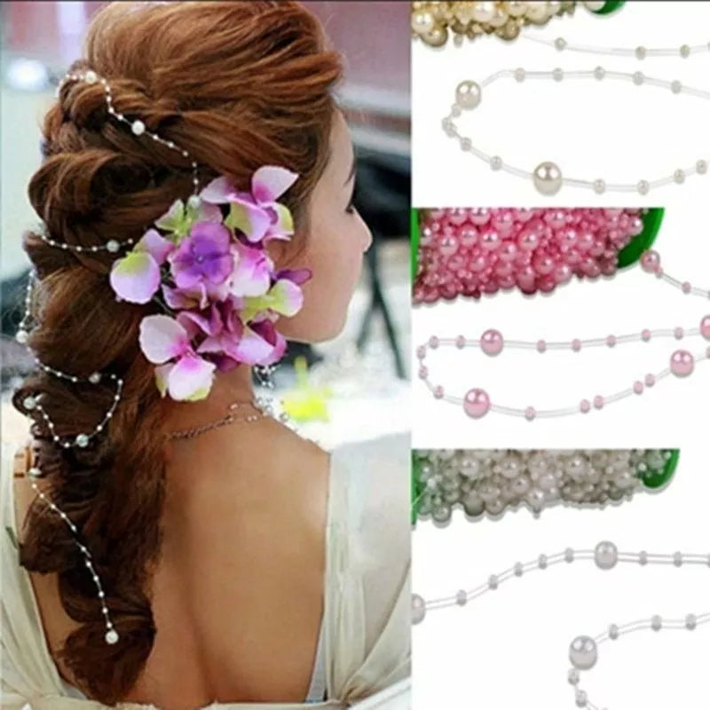 Garland Beads Artificial Chain Flowers Pearls Wedding Party Decor - Various Colours