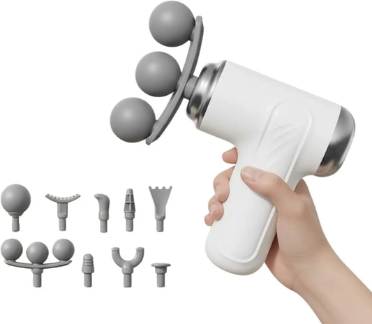 MTech 9 In 1 Mini Gun Massager Machine for Pain Relief - Body, Neck, Shoulders, Back, Arms & Feet Massager- 6 Speed Type-C Charging for Muscle Pain Relief Recovery