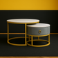 MFURN 2pc Nesting Modern Table Set – Marble Look with Storage Drawer