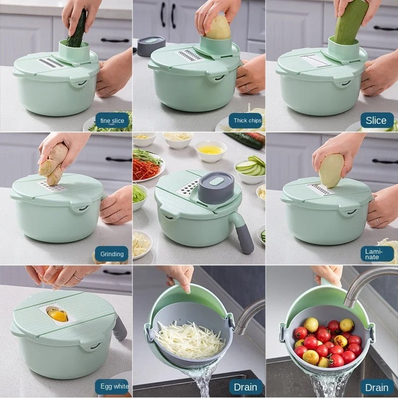 Multifunctional Vegetable Cutter Grater  And Fruit Slicer Grinder Drain Basket Kitchen Tool Accessories