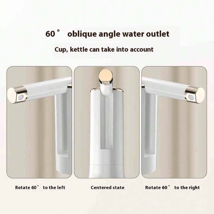 Portable Foldable Electric Drinking Water Pump USB Charging Suitable For Home Office Camp Travel (White)