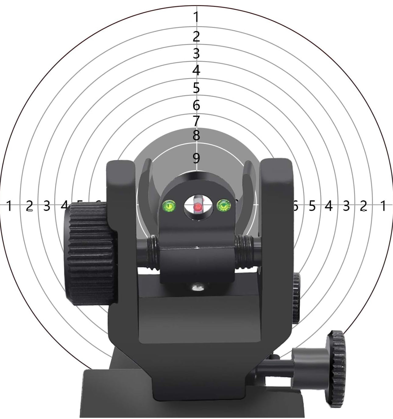 Tactical Fiber Optics Low Profile Flip up Iron Sight with Front Red Dot Sight and Rear Green Dot Sight