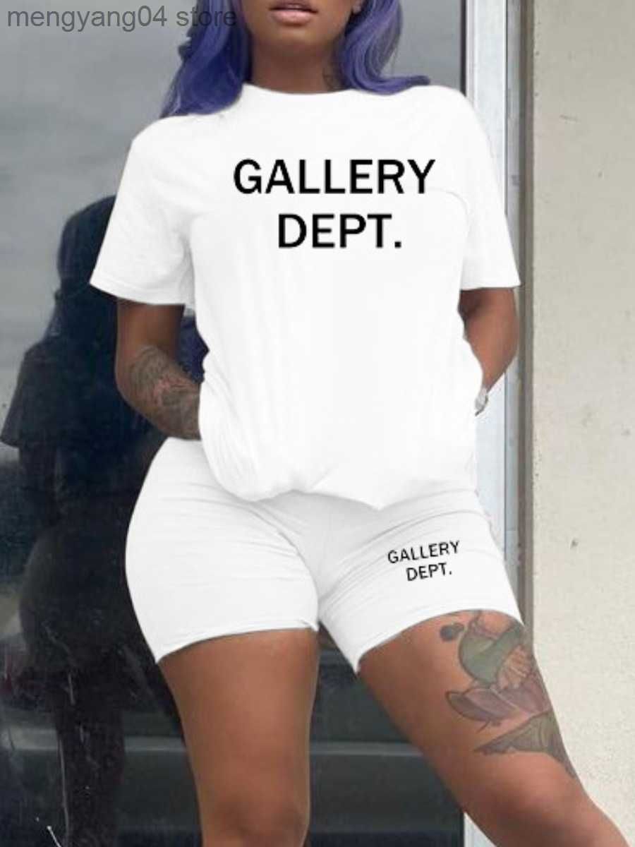Ladies Black or White Casual Printed Short Sleeve Two Piece