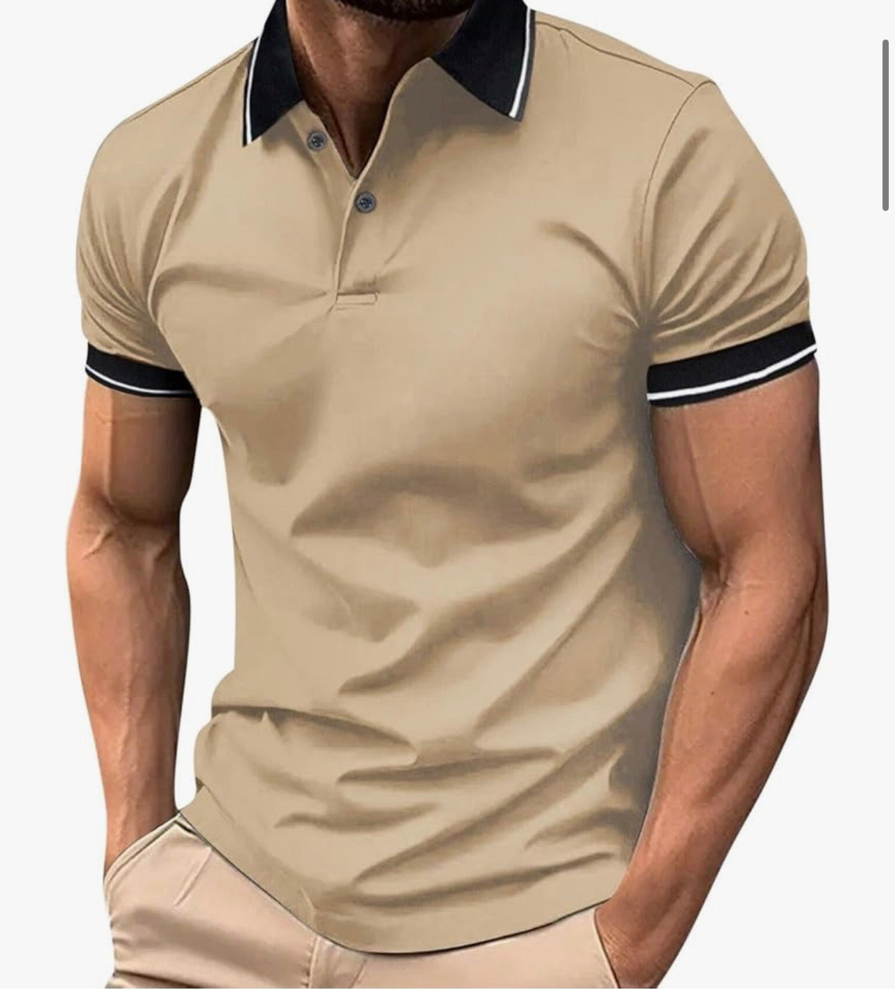 Mens Polo Style Shirts Casual V Neck Textured Slim Fit Solid Short Sleeve Cotton Knit Soft Tees Activewear-Various Colours