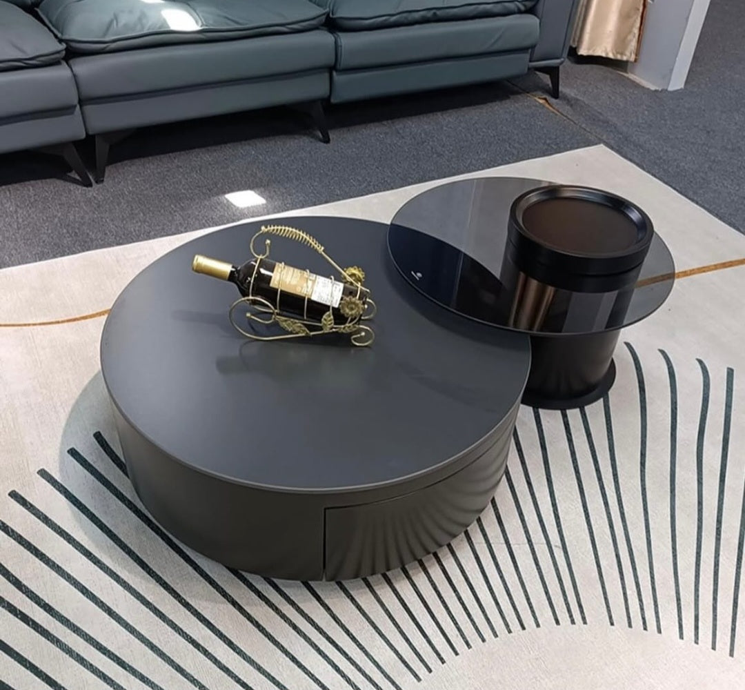 MFurn Round Mosiac Coffee Table With Glass 2pc