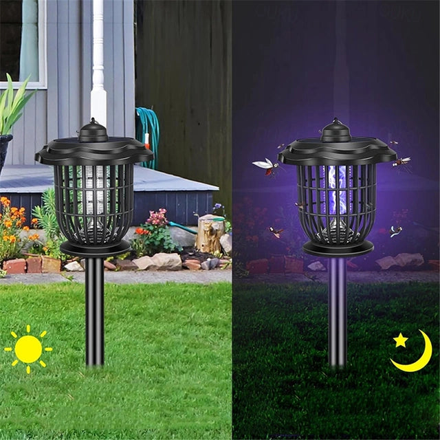 Solar Bug Zapper Outdoor,Mosquito Zapper Outdoor Mosquito Killer for Bug Gnat Fly Small Flying Insect Mosquito Repellent for Patio Yard Garden Farm,Waterproof Bug Lights for Outside 2pc