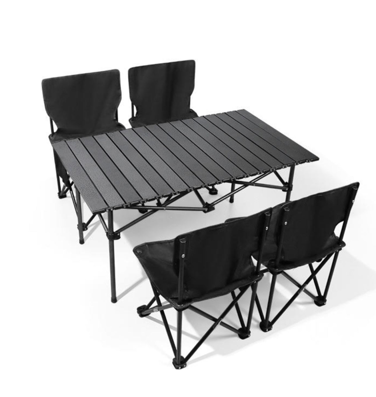 MHome Foldable Outdoor Table & 6 Chairs – Portable Camping, Picnic & Backyard Set