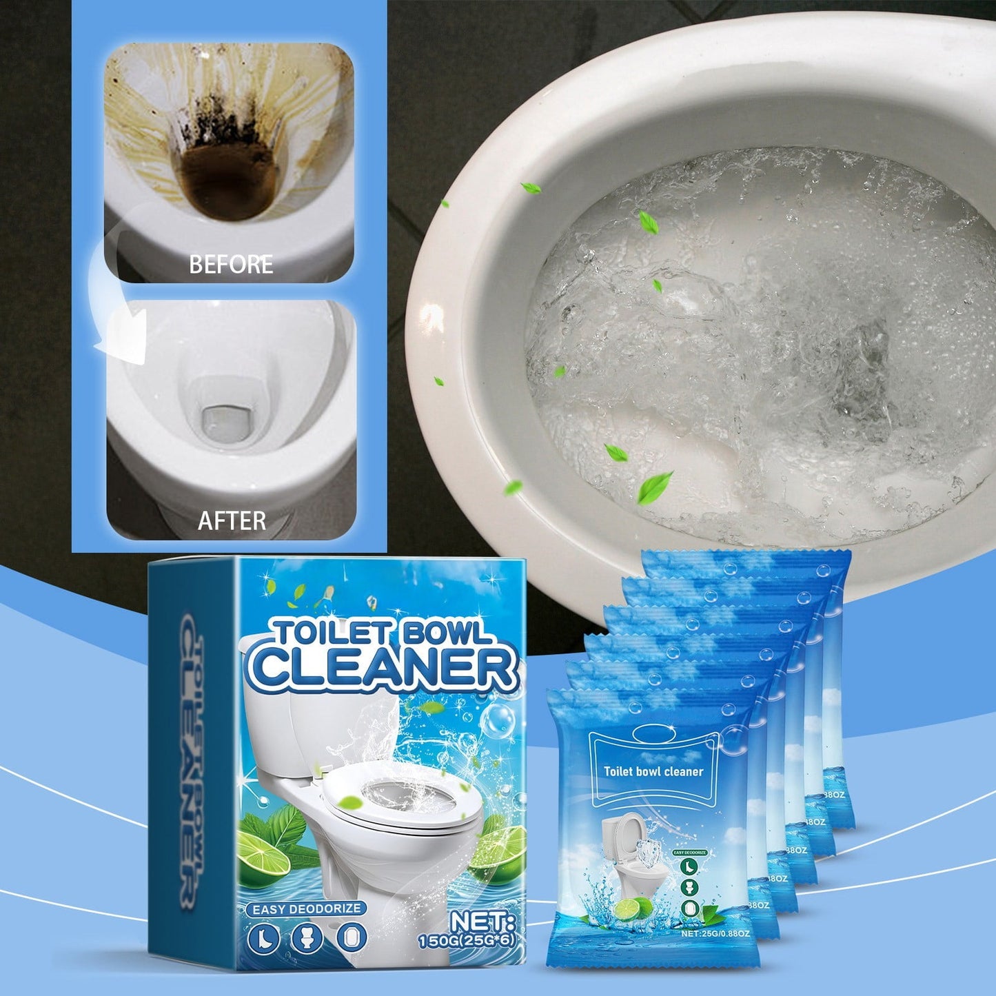 MHome
Toilet Descaling Cleaning Powder Household Toilet Cleaner Foam Cleaning Powder For Stubborn Scale