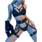 Lingerie Set For  Women Sexy Strappy Lingerie Underwear Bra Garter Set With Chain-Various Colours