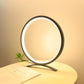 Modern Circle Nightstand Lamp,LED Warm Light Table Lamp for Bedroom Bedside,3 Colors Metal Desk Lamp for Living Room,Dimmable Reading Table Lights for Night Stand on Side & End Tables