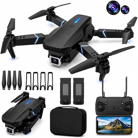 MTech Foldable HD
Camera Drone – WiFi FPV
RC Quadcopter with One-
Key Return & Altitude
Hold Model E88