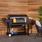 MHome Deluxe Charcoal Barbecue Trolley Grill With Cast Iron Grates & Side Tables