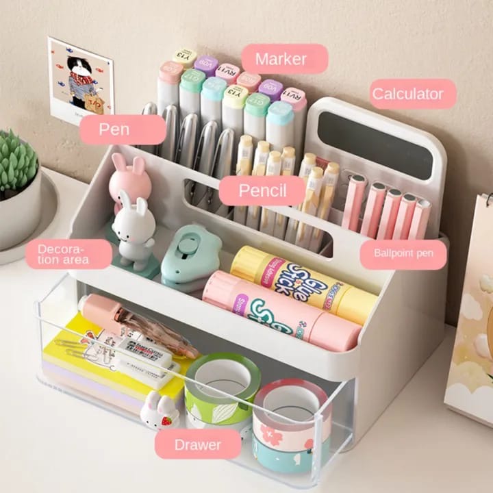 Desktop Multifunctional Storage Box With Drawer