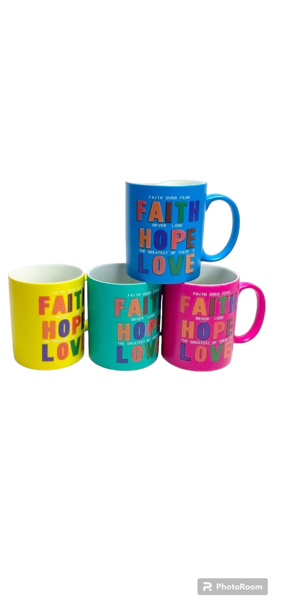 Faith Love Hope Coffee Mug 4pcSet