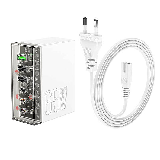 Network Charging Station Hoco N36 Fuerza PD 3USB/3Type-C 65W (white)